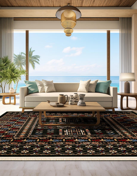 Dark Green 6' 1 x 6' 1 Tekke Square Area Rug Classic Traditional Vintage Design Carpet for Living Rooms, Dining, Bedrooms, Office Space for Sale at Rug Engine
