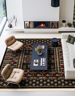 Dark Green 6' 1 x 6' 1 Tekke Square Area Rug Classic Traditional Vintage Design Carpet for Living Rooms, Dining, Bedrooms, Office Space for Sale at Rug Engine