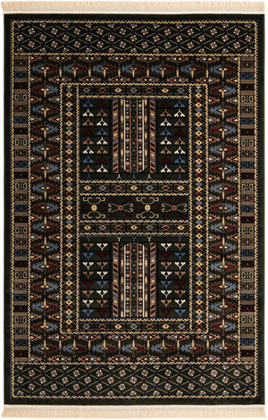 Dark Green 6' 1 x 9' Tekke Rectangle Area Rug Classic Traditional Vintage Design Carpet for Living Rooms, Dining, Bedrooms, Office Space for Sale at Rug Engine