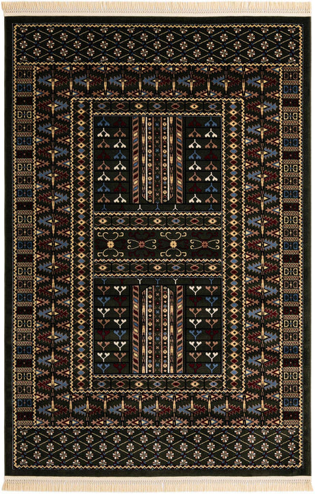 Dark Green 6' 1 x 9' Tekke Rectangle Area Rug Classic Traditional Vintage Design Carpet for Living Rooms, Dining, Bedrooms, Office Space for Sale at Rug Engine