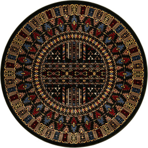Dark Green 7' 10 x 7' 10 Tekke Round Area Rug Classic Traditional Vintage Design Carpet for Living Rooms, Dining, Bedrooms, Office Space for Sale at Rug Engine