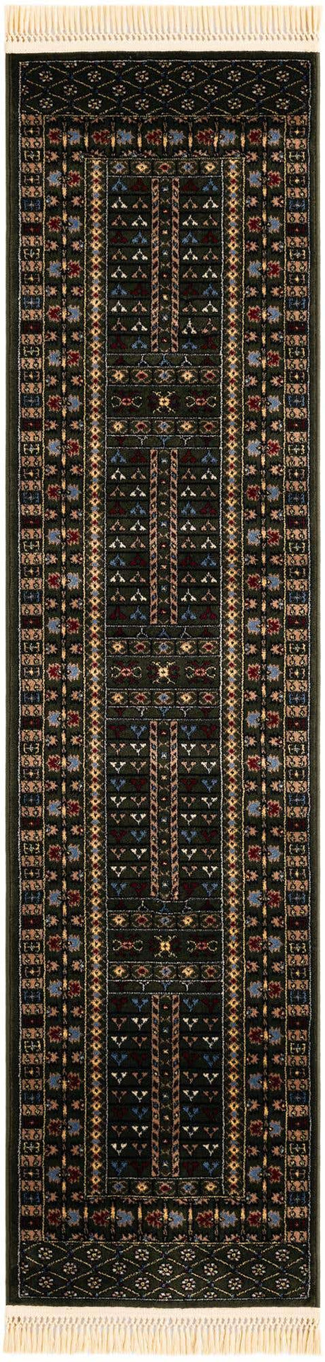 Dark Green 2' x 8' Tekke Runner Area Rug Classic Traditional Vintage Design Carpet for Living Rooms, Dining, Bedrooms, Office Space for Sale at Rug Engine