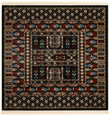 Dark Green 7' 10 x 7' 10 Tekke Square Area Rug Classic Traditional Vintage Design Carpet for Living Rooms, Dining, Bedrooms, Office Space for Sale at Rug Engine