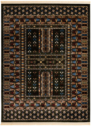 Dark Green 9' x 12' Tekke Rectangle Area Rug Classic Traditional Vintage Design Carpet for Living Rooms, Dining, Bedrooms, Office Space for Sale at Rug Engine