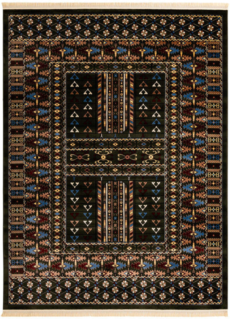 Dark Green 9' x 12' Tekke Rectangle Area Rug Classic Traditional Vintage Design Carpet for Living Rooms, Dining, Bedrooms, Office Space for Sale at Rug Engine