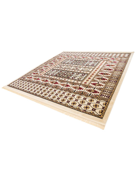 Beige 10' x 10' Tekke Square Area Rug Classic Traditional Vintage Design Carpet for Living Rooms, Dining, Bedrooms, Office Space for Sale at Rug Engine