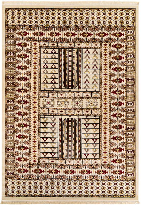 Beige 10' x 14' 1 Tekke Rectangle Area Rug Classic Traditional Vintage Design Carpet for Living Rooms, Dining, Bedrooms, Office Space for Sale at Rug Engine