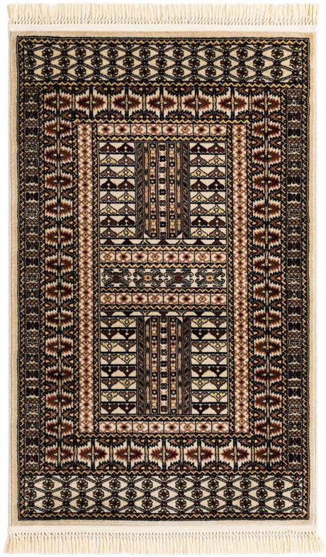 Beige 3' 1 x 5' 3 Tekke Rectangle Area Rug Classic Traditional Vintage Design Carpet for Living Rooms, Dining, Bedrooms, Office Space for Sale at Rug Engine