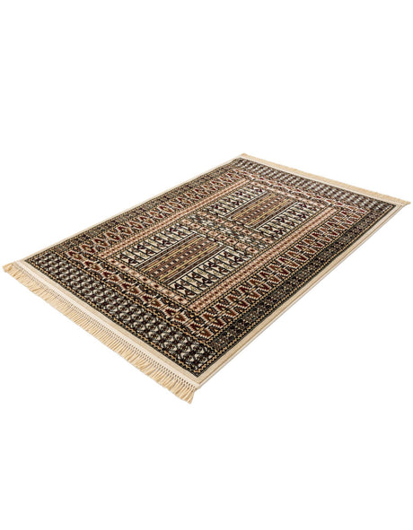 Beige 4' 1 x 6' 1 Tekke Rectangle Area Rug Classic Traditional Vintage Design Carpet for Living Rooms, Dining, Bedrooms, Office Space for Sale at Rug Engine