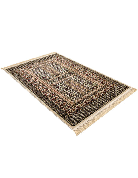 Beige 4' 1 x 6' 1 Tekke Rectangle Area Rug Classic Traditional Vintage Design Carpet for Living Rooms, Dining, Bedrooms, Office Space for Sale at Rug Engine
