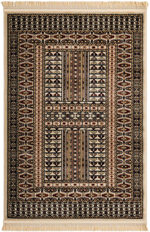 Beige 4' 1 x 6' 1 Tekke Rectangle Area Rug Classic Traditional Vintage Design Carpet for Living Rooms, Dining, Bedrooms, Office Space for Sale at Rug Engine