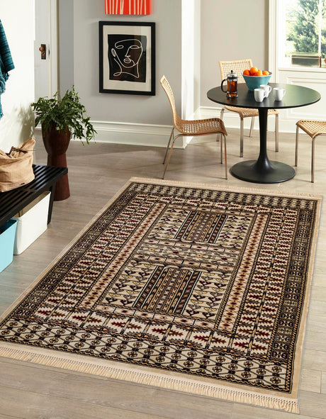 Beige 2' x 3' 1 Tekke Rectangle Area Rug Classic Traditional Vintage Design Carpet for Living Rooms, Dining, Bedrooms, Office Space for Sale at Rug Engine