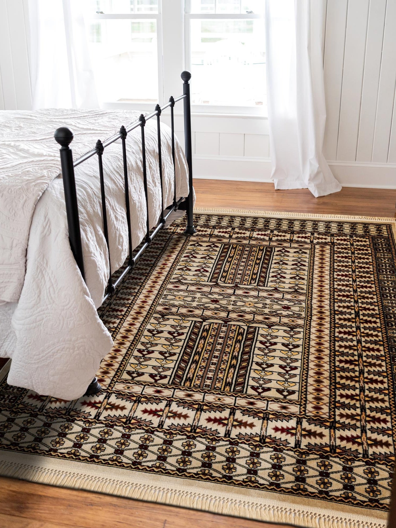 Beige 2' x 3' 1 Tekke Rectangle Area Rug Classic Traditional Vintage Design Carpet for Living Rooms, Dining, Bedrooms, Office Space for Sale at Rug Engine