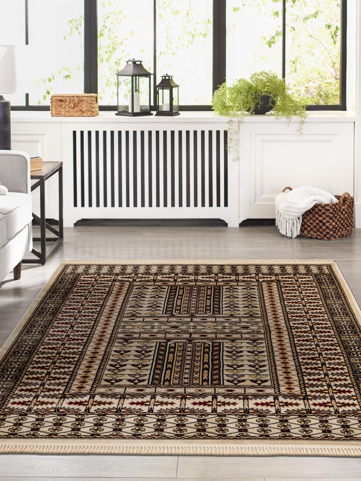 Beige 10' x 14' 1 Tekke Rectangle Area Rug Classic Traditional Vintage Design Carpet for Living Rooms, Dining, Bedrooms, Office Space for Sale at Rug Engine