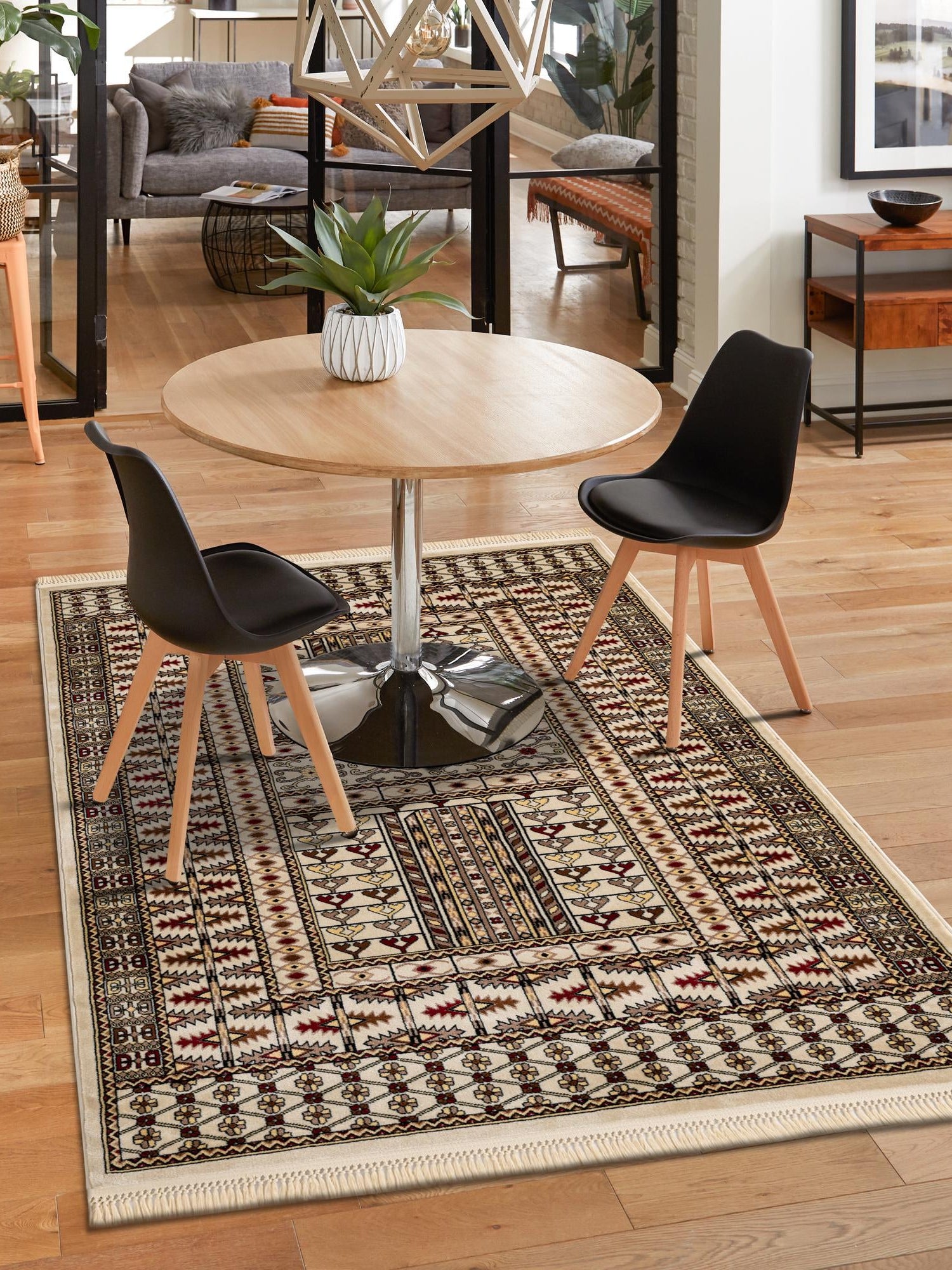 Beige 2' x 3' 1 Tekke Rectangle Area Rug Classic Traditional Vintage Design Carpet for Living Rooms, Dining, Bedrooms, Office Space for Sale at Rug Engine