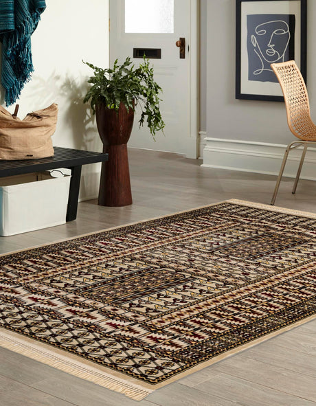 Beige 2' x 3' 1 Tekke Rectangle Area Rug Classic Traditional Vintage Design Carpet for Living Rooms, Dining, Bedrooms, Office Space for Sale at Rug Engine
