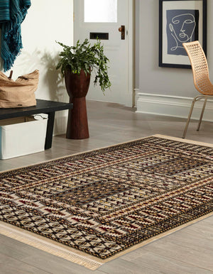 Beige 7' 1 x 10' Tekke Rectangle Area Rug Classic Traditional Vintage Design Carpet for Living Rooms, Dining, Bedrooms, Office Space for Sale at Rug Engine