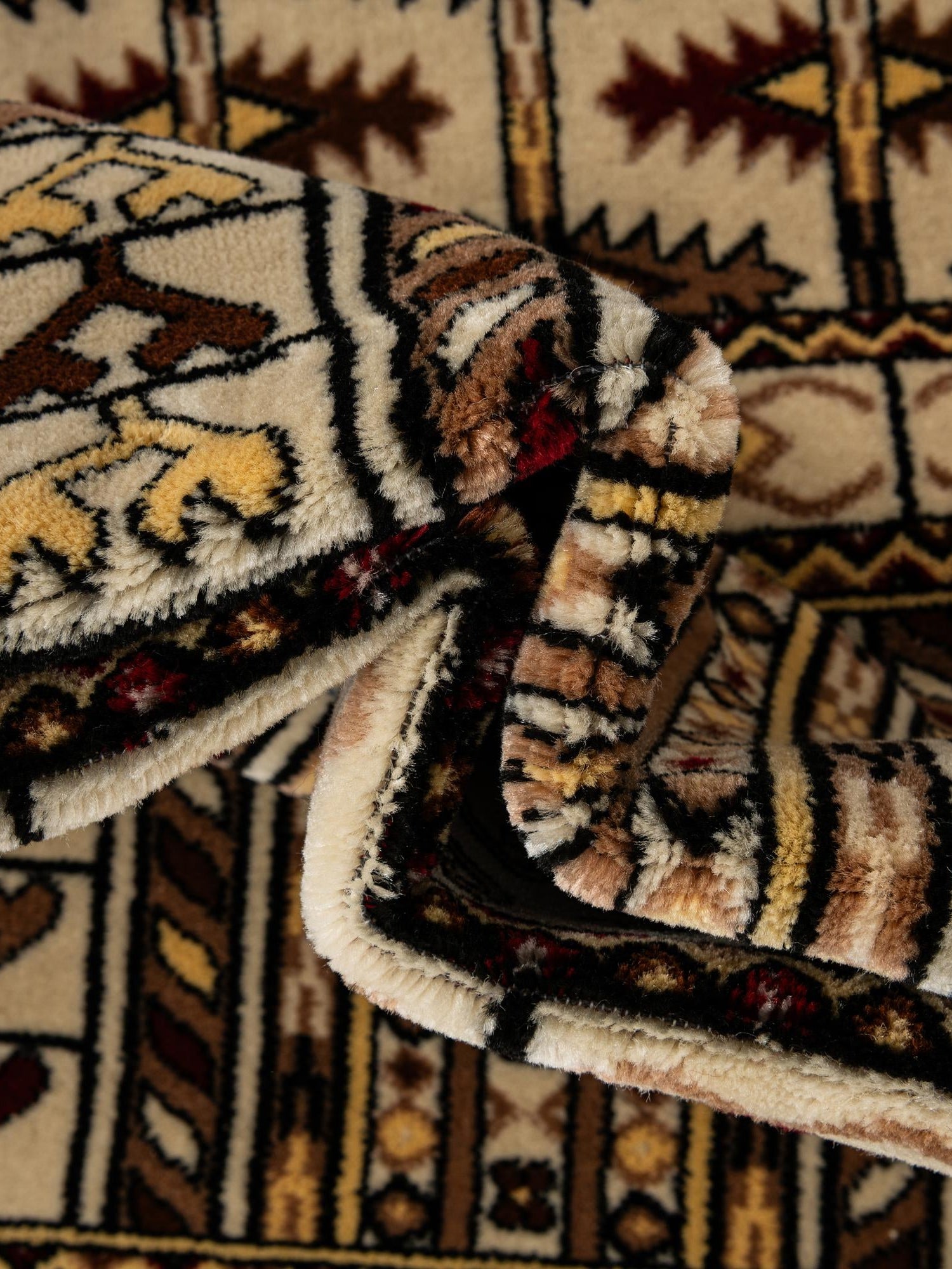 Beige 4' 1 x 6' 1 Tekke Rectangle Area Rug Classic Traditional Vintage Design Carpet for Living Rooms, Dining, Bedrooms, Office Space for Sale at Rug Engine