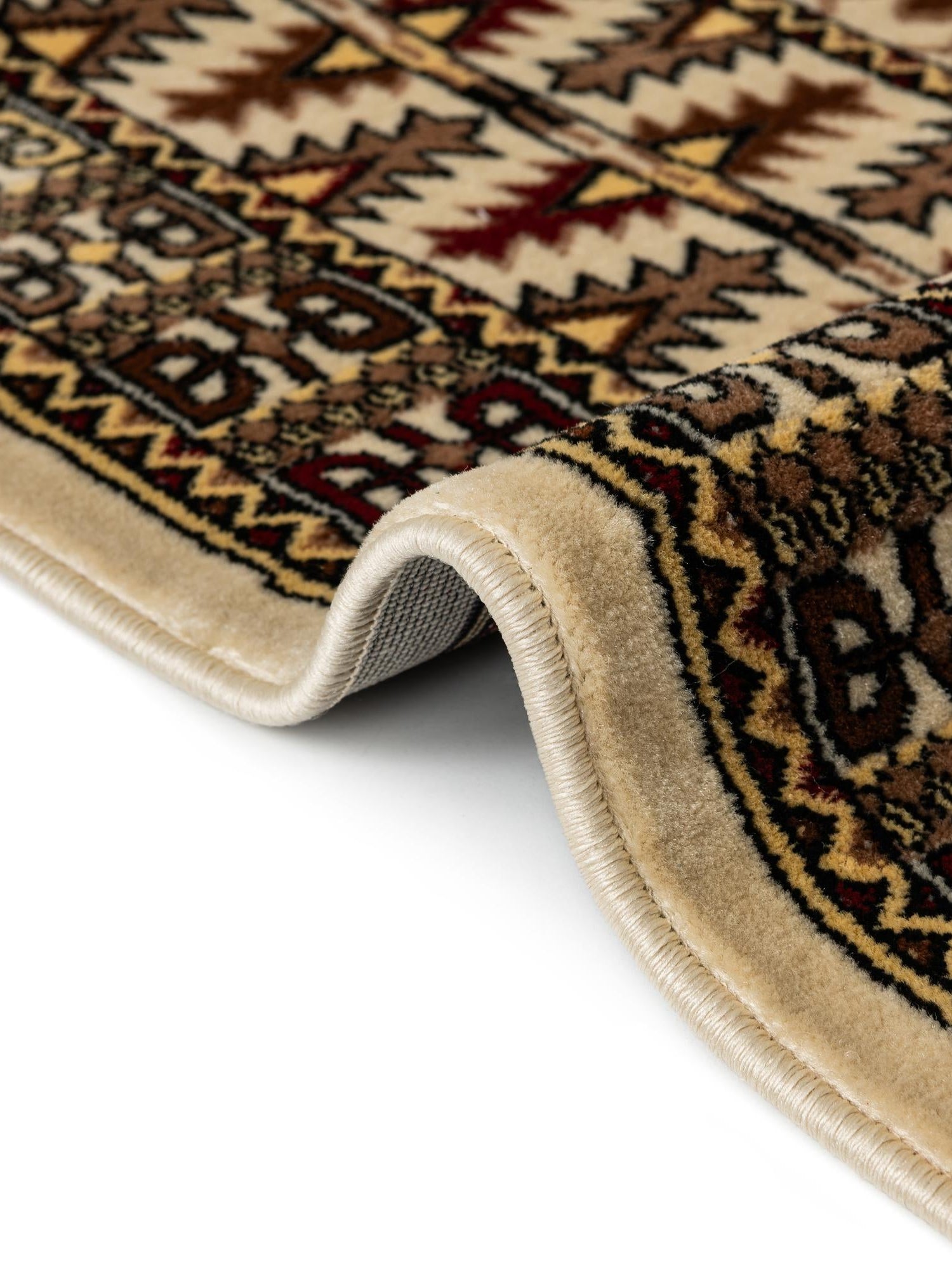 Beige 4' 1 x 6' 1 Tekke Rectangle Area Rug Classic Traditional Vintage Design Carpet for Living Rooms, Dining, Bedrooms, Office Space for Sale at Rug Engine