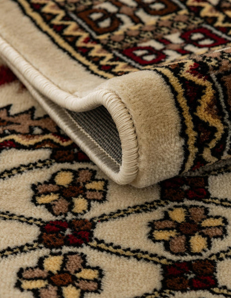 Beige 5' 3 x 5' 3 Tekke Round Area Rug Classic Traditional Vintage Design Carpet for Living Rooms, Dining, Bedrooms, Office Space for Sale at Rug Engine