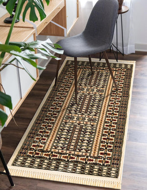 Beige 2' x 6' 1 Tekke Runner Area Rug Classic Traditional Vintage Design Carpet for Living Rooms, Dining, Bedrooms, Office Space for Sale at Rug Engine