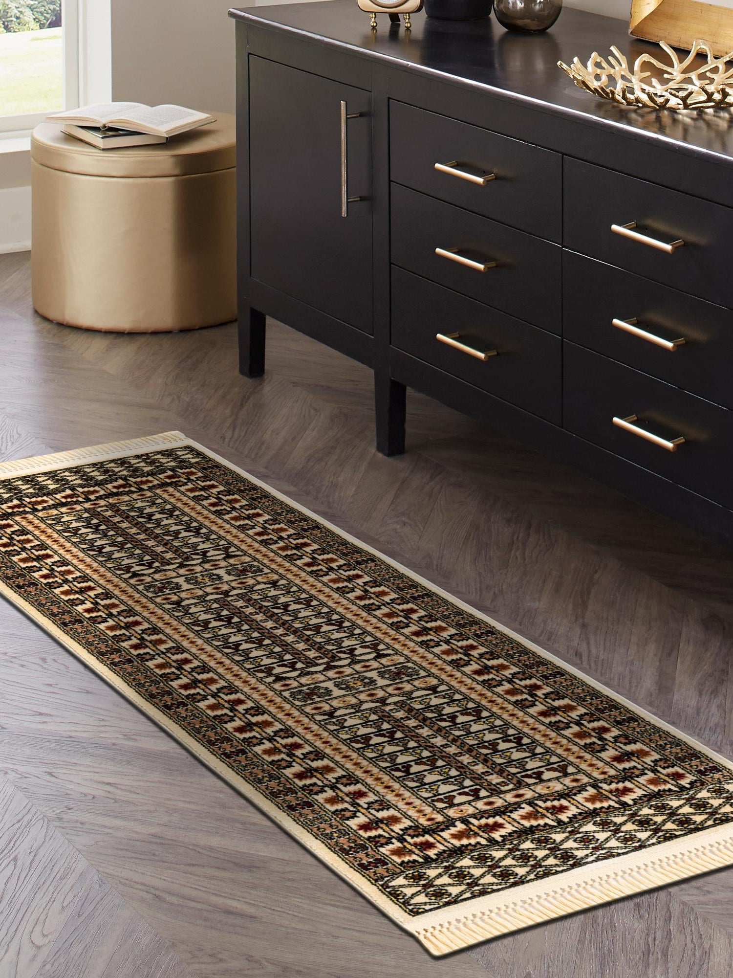 Beige 2' 7 x 10' Tekke Runner Area Rug Classic Traditional Vintage Design Carpet for Living Rooms, Dining, Bedrooms, Office Space for Sale at Rug Engine
