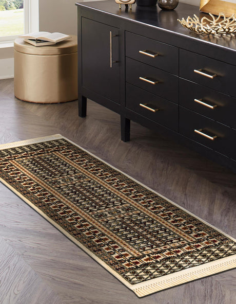 Beige 2' x 6' 1 Tekke Runner Area Rug Classic Traditional Vintage Design Carpet for Living Rooms, Dining, Bedrooms, Office Space for Sale at Rug Engine