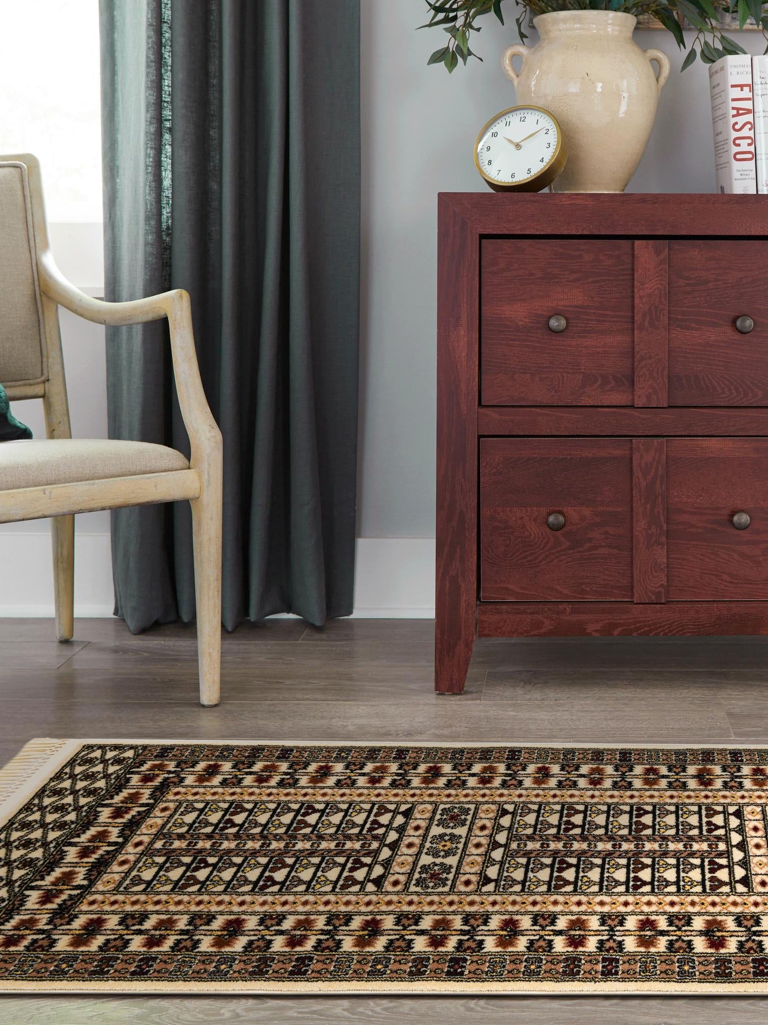 Beige 2' 7 x 10' Tekke Runner Area Rug Classic Traditional Vintage Design Carpet for Living Rooms, Dining, Bedrooms, Office Space for Sale at Rug Engine