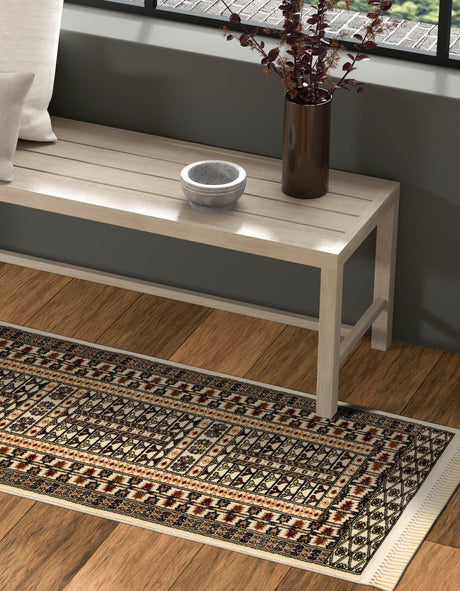 Beige 2' x 6' 1 Tekke Runner Area Rug Classic Traditional Vintage Design Carpet for Living Rooms, Dining, Bedrooms, Office Space for Sale at Rug Engine