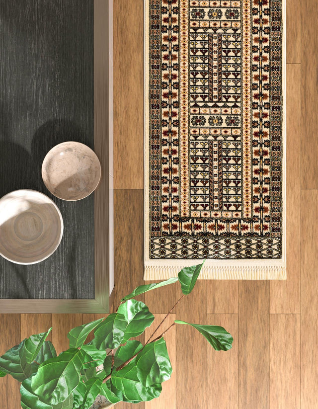 Beige 2' x 6' 1 Tekke Runner Area Rug Classic Traditional Vintage Design Carpet for Living Rooms, Dining, Bedrooms, Office Space for Sale at Rug Engine