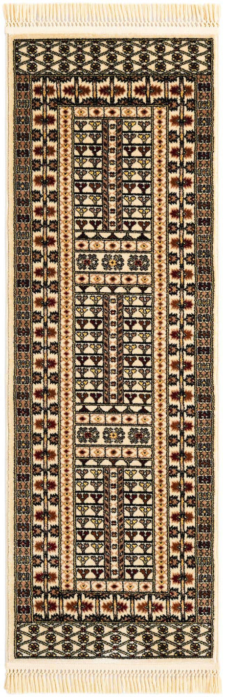 Beige 2' x 6' 1 Tekke Runner Area Rug Classic Traditional Vintage Design Carpet for Living Rooms, Dining, Bedrooms, Office Space for Sale at Rug Engine