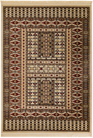 Beige 7' 1 x 10' Tekke Rectangle Area Rug Classic Traditional Vintage Design Carpet for Living Rooms, Dining, Bedrooms, Office Space for Sale at Rug Engine