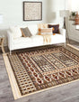 Beige 7' 10 x 7' 10 Tekke Square Area Rug Classic Traditional Vintage Design Carpet for Living Rooms, Dining, Bedrooms, Office Space for Sale at Rug Engine