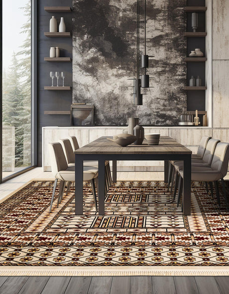 Beige 10' x 10' Tekke Square Area Rug Classic Traditional Vintage Design Carpet for Living Rooms, Dining, Bedrooms, Office Space for Sale at Rug Engine