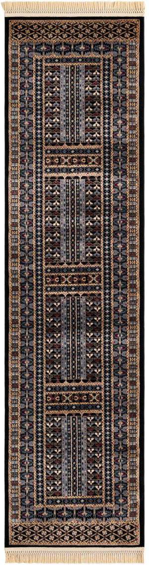 Black 2' 7 x 10' Tekke Runner Area Rug Classic Traditional Vintage Design Carpet for Living Rooms, Dining, Bedrooms, Office Space for Sale at Rug Engine