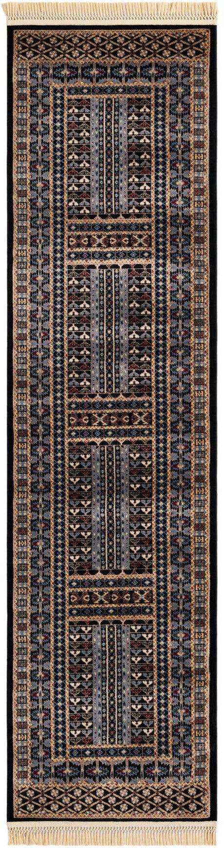 Black 2' 7 x 10' Tekke Runner Area Rug Classic Traditional Vintage Design Carpet for Living Rooms, Dining, Bedrooms, Office Space for Sale at Rug Engine