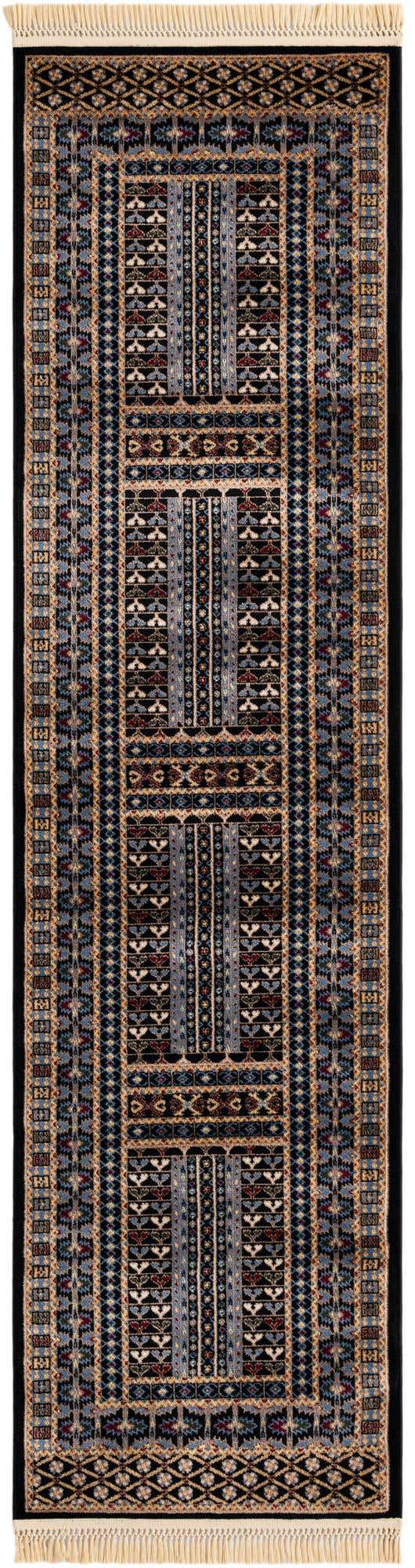 Black 2' 7 x 10' Tekke Runner Area Rug Classic Traditional Vintage Design Carpet for Living Rooms, Dining, Bedrooms, Office Space for Sale at Rug Engine