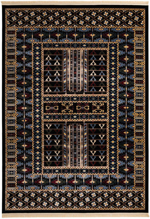 Black 10' x 14' 1 Tekke Rectangle Area Rug Classic Traditional Vintage Design Carpet for Living Rooms, Dining, Bedrooms, Office Space for Sale at Rug Engine