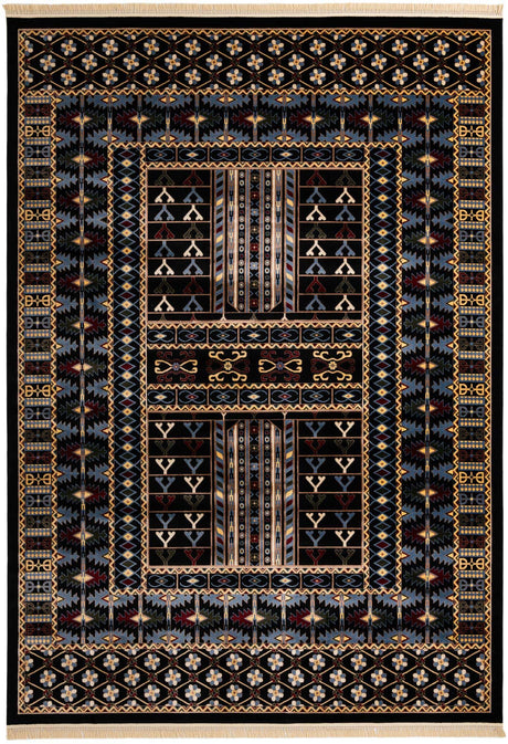 Black 10' x 14' 1 Tekke Rectangle Area Rug Classic Traditional Vintage Design Carpet for Living Rooms, Dining, Bedrooms, Office Space for Sale at Rug Engine
