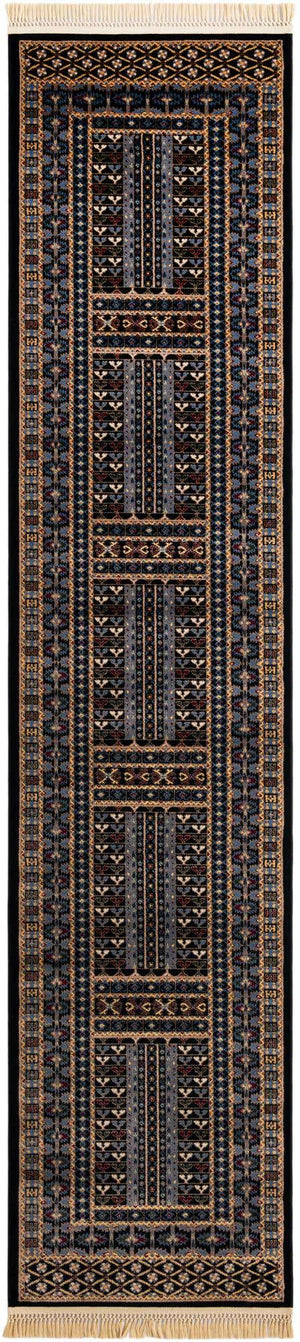 Black 2' 7 x 12' Tekke Runner Area Rug Classic Traditional Vintage Design Carpet for Living Rooms, Dining, Bedrooms, Office Space for Sale at Rug Engine
