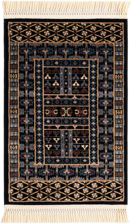 Black 2' x 3' 1 Tekke Rectangle Area Rug Classic Traditional Vintage Design Carpet for Living Rooms, Dining, Bedrooms, Office Space for Sale at Rug Engine