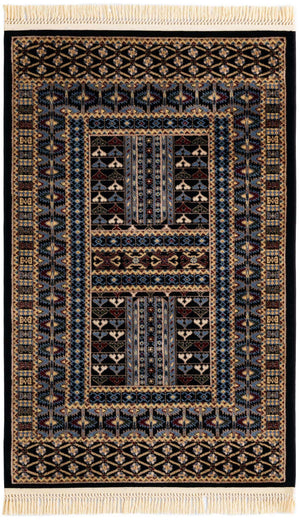 Black 3' 1 x 5' 3 Tekke Rectangle Area Rug Classic Traditional Vintage Design Carpet for Living Rooms, Dining, Bedrooms, Office Space for Sale at Rug Engine
