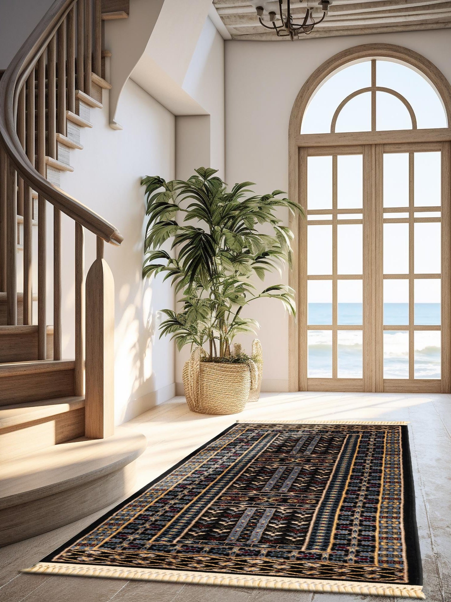 Black 2' x 6' 1 Tekke Runner Area Rug Classic Traditional Vintage Design Carpet for Living Rooms, Dining, Bedrooms, Office Space for Sale at Rug Engine