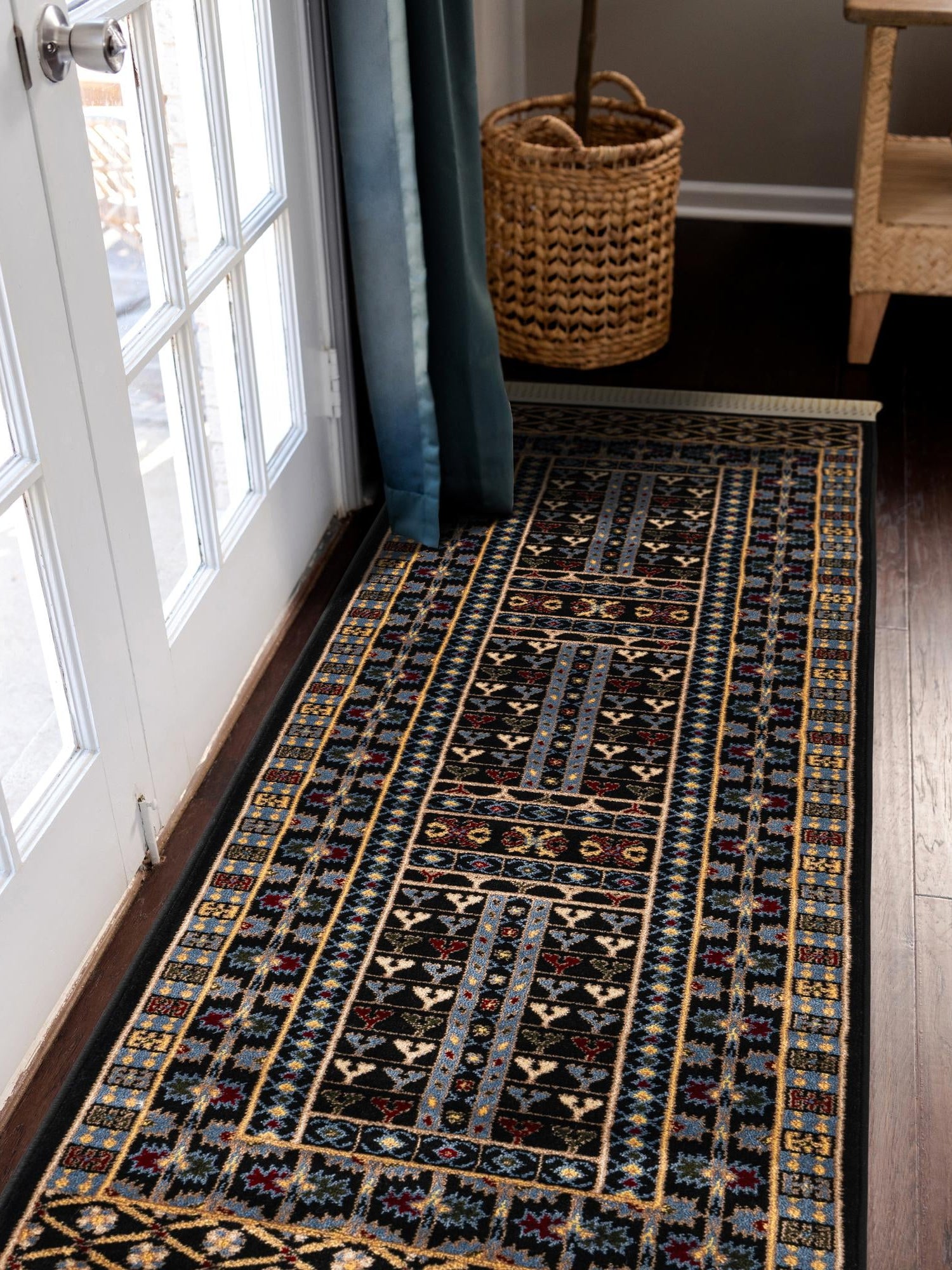 Black 2' x 6' 1 Tekke Runner Area Rug Classic Traditional Vintage Design Carpet for Living Rooms, Dining, Bedrooms, Office Space for Sale at Rug Engine