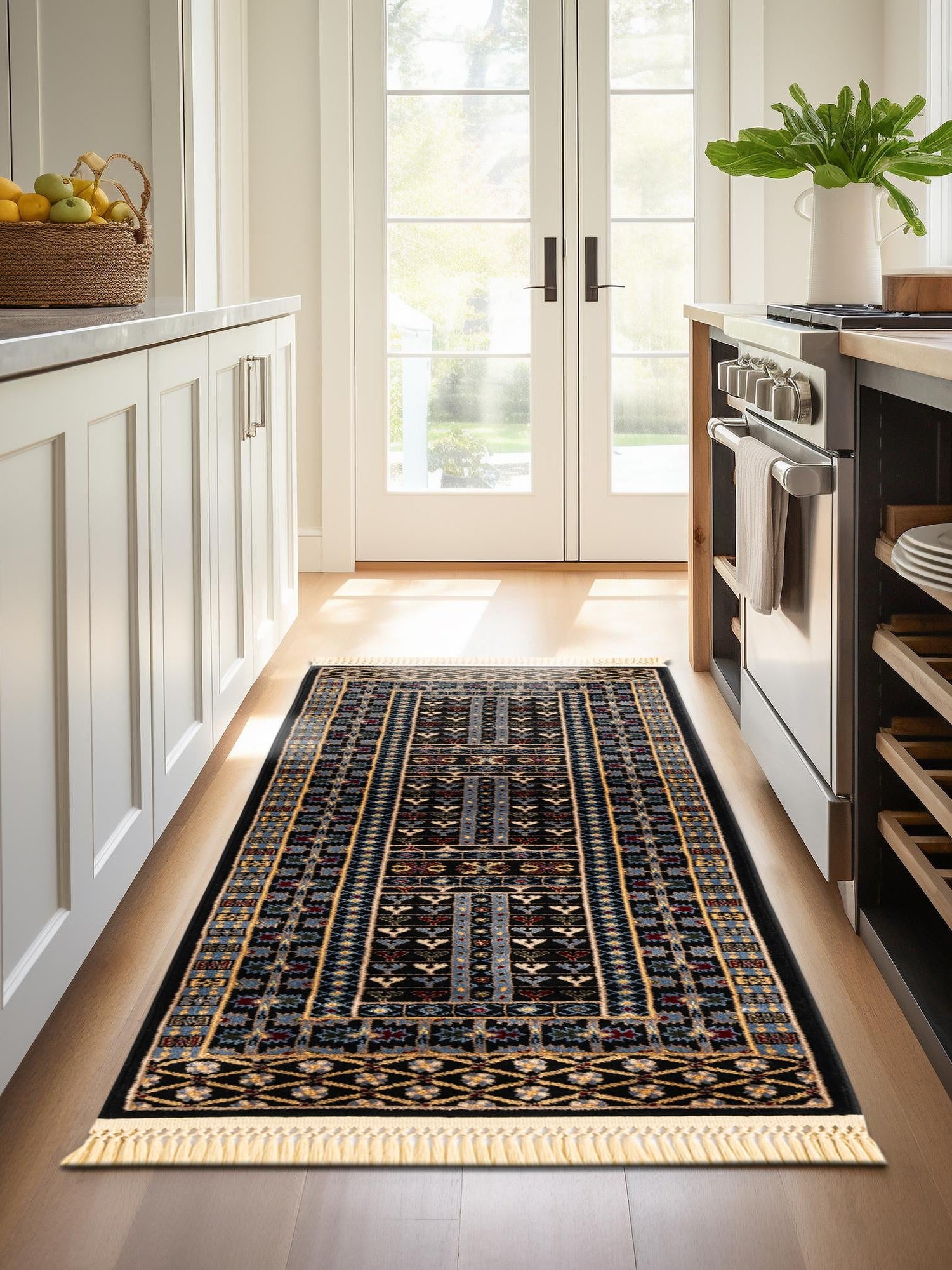 Black 2' 7 x 10' Tekke Runner Area Rug Classic Traditional Vintage Design Carpet for Living Rooms, Dining, Bedrooms, Office Space for Sale at Rug Engine