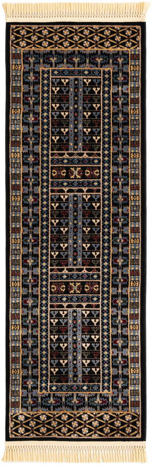 Black 2' x 6' 1 Tekke Runner Area Rug Classic Traditional Vintage Design Carpet for Living Rooms, Dining, Bedrooms, Office Space for Sale at Rug Engine