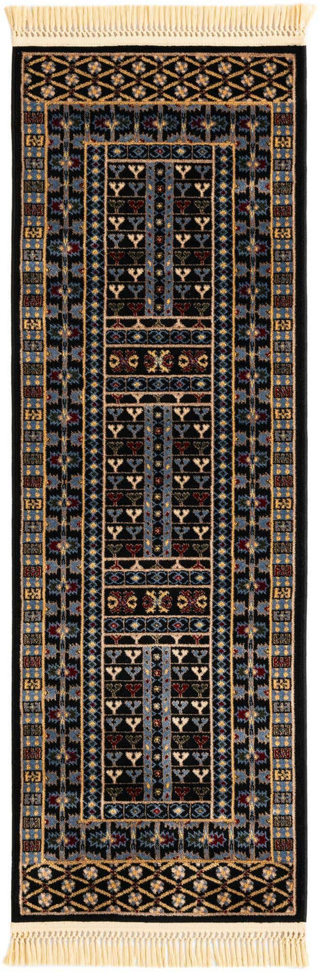 Black 2' x 6' 1 Tekke Runner Area Rug Classic Traditional Vintage Design Carpet for Living Rooms, Dining, Bedrooms, Office Space for Sale at Rug Engine