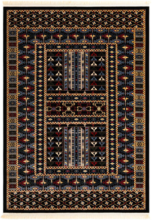 Black 7' 1 x 10' Tekke Rectangle Area Rug Classic Traditional Vintage Design Carpet for Living Rooms, Dining, Bedrooms, Office Space for Sale at Rug Engine