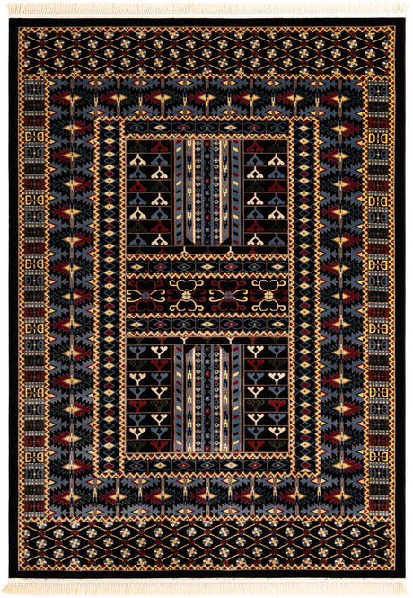 Black 7' 1 x 10' Tekke Rectangle Area Rug Classic Traditional Vintage Design Carpet for Living Rooms, Dining, Bedrooms, Office Space for Sale at Rug Engine