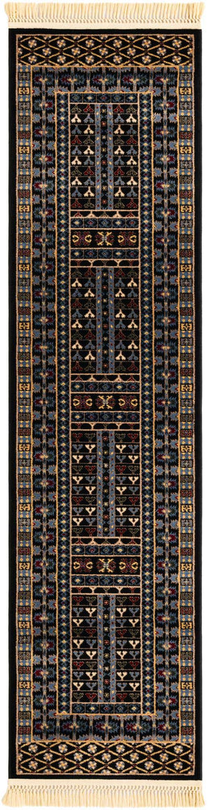 Black 2' x 8' Tekke Runner Area Rug Classic Traditional Vintage Design Carpet for Living Rooms, Dining, Bedrooms, Office Space for Sale at Rug Engine
